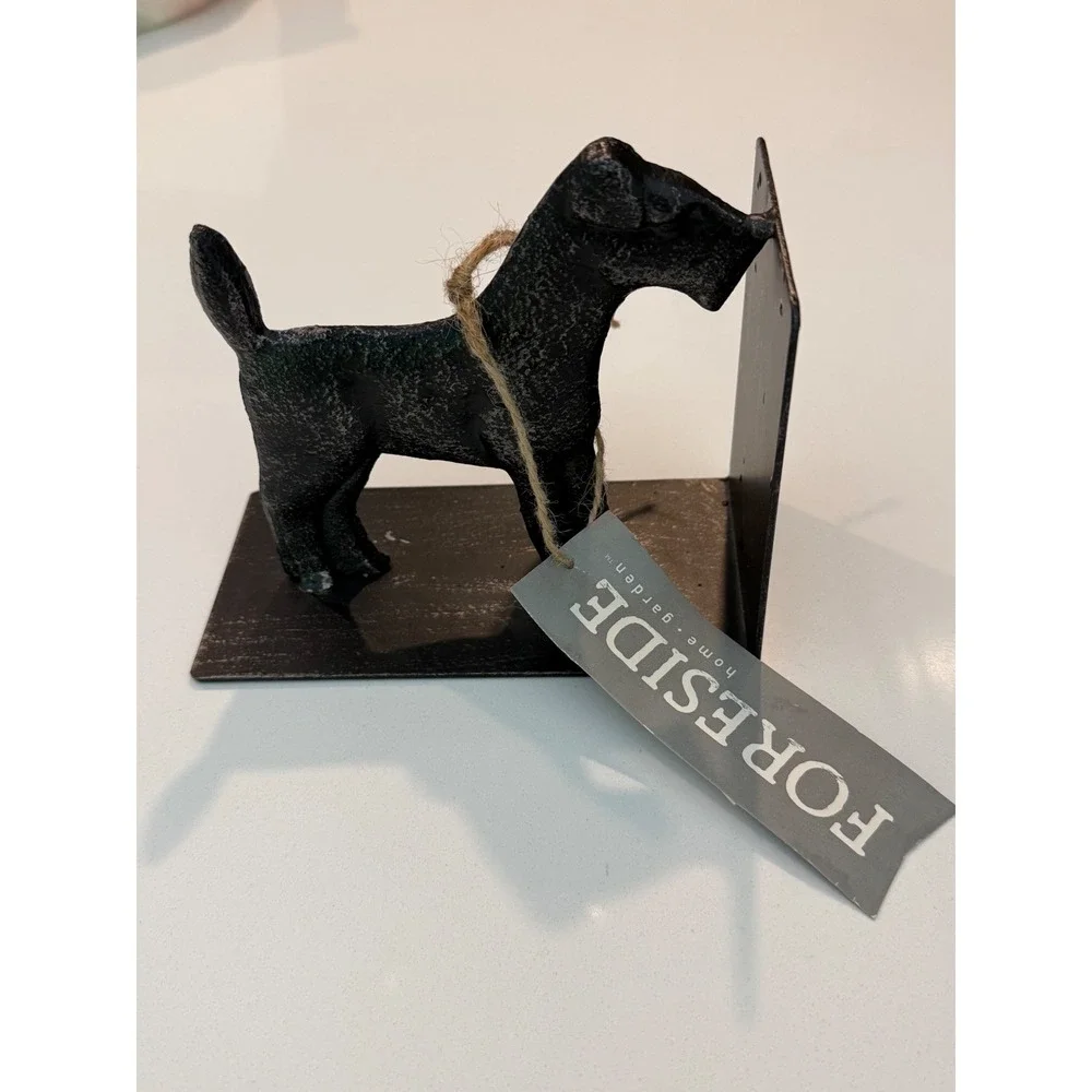Foreside Home & Garden Scottie Dog Metal Bookend‎ Distressed Black FDAO00092 NEW